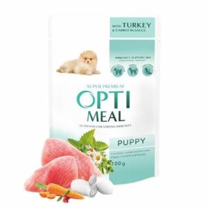 OPTIMEAL POUCH PUPPIES WITH TURKEY AND CARROT IN SAUCE 3+1 0.4 KG – ПАУЧ ЗА КУЧЕ