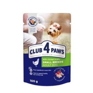 CLUB 4 PAWS пауч PREMIUM възрастни куче мини с пилешко в желе 0.100 ГР.