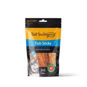 Лакомство за куче TAIL SWINGERS риба стикове с пилешко