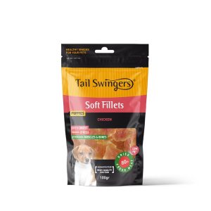 Лакомство за кученца TAIL SWINGERS Soft хапки пилешко Fillets за подрастващи