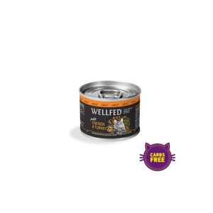 Консерва за котка WELLFED възрастни – пилешко и пуешко (12months – 7 години