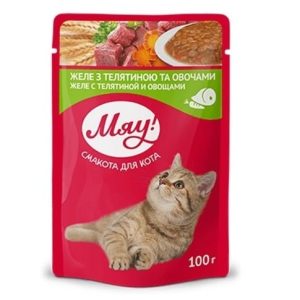 MY LOVE пауч FOR възрастни CATS с телешко AND зеленчуци в желе 0.100 ПАУЧ ЗА КОТКИ
