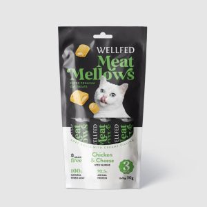 Лакомство за котка WELLFED MEAT MELLOWS пилешко AND CHEESE (3X10GR) 30GR