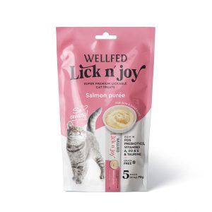 Кремообразно лакомство за котки WELLFED LICK N JOY сьомга (5X14GR) 70GR