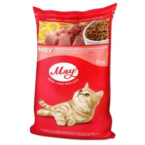 MIAU КОТКИ възрастни 11 КГ. телешко СУХА ХРАНА ЗА КОТКИ