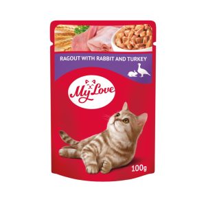 MY LOVE пауч FOR възрастни CATS RAGOUT с заек AND пуешко 0.100 ПАУЧ ЗА КОТКИ