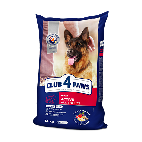CLUB 4 PAWS DOG за възрастни от средни породи ACTIVE 5 кг – ХРАНА ЗА КУЧЕ