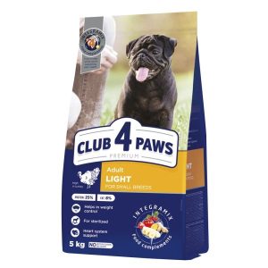 CLUB 4 PAWS КУЧЕТА за възрастни от мини породи лайт/кастрирани 5 кг – ХРАНА ЗА КУЧЕТА