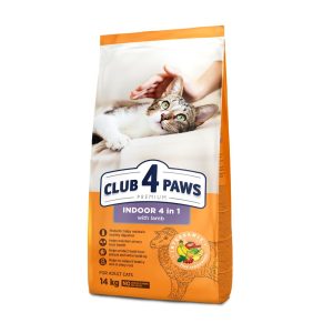 CLUB 4 PAWS КОТКИ възрастни за домашни 4IN1 агнешко 14 КГ. – ХРАНА ЗА КОТКИ С АГНЕ