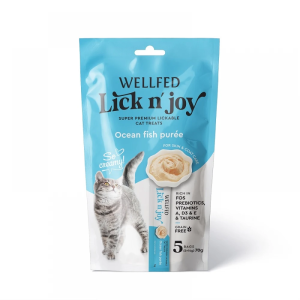 Кремообразно лакомство за котки WELLFED LICK N JOY OCEAN риба (5X14GR) 70GR