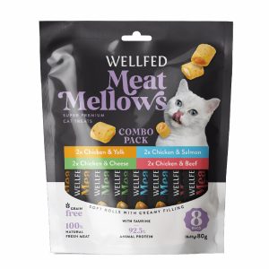 Лакомство за котка WELLFED MEAT MELLOWS пилешко AND YOLK (3X10GR) 30GR