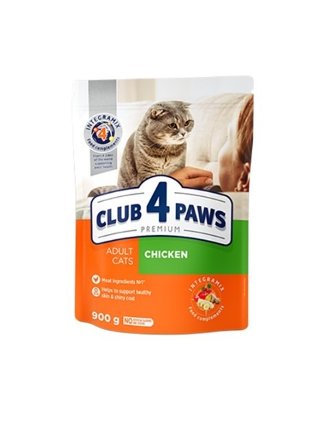 CLUB 4 PAWS CAT възрастни с пилешко Пълноценна храна за котки с пилешко