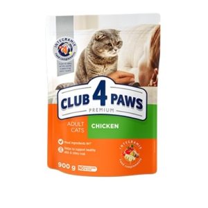 CLUB 4 PAWS КОТКИ възрастни с пилешко Пълноценна храна за котки с пилешко