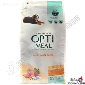 OPTIMEAL храна за подрастващи кучета от едри породи с пуешко