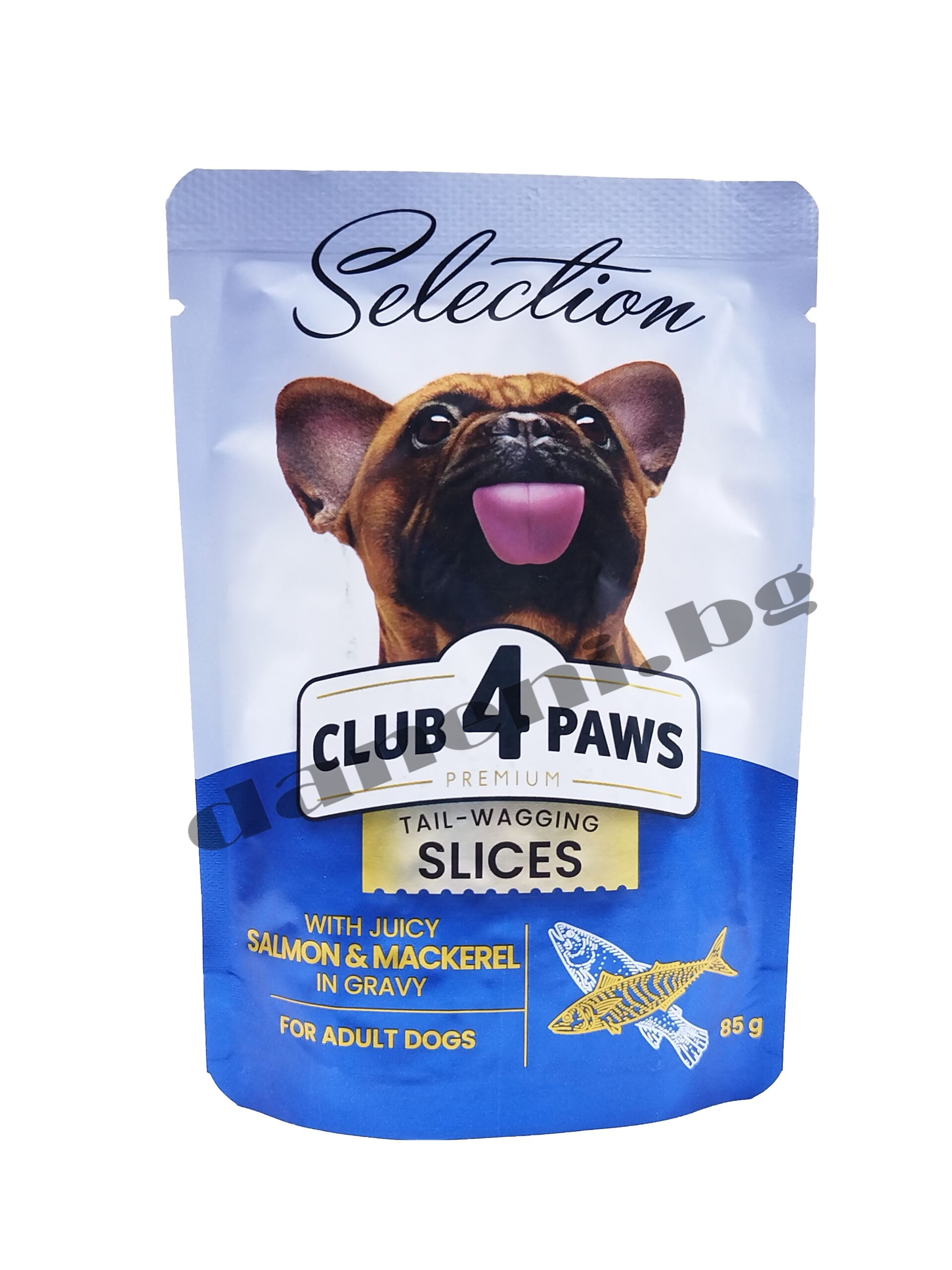 CLUB 4 PAWS Премиум пауч за възрастни кучета, късчета с патешко и пуешко в сос 0,085 кг