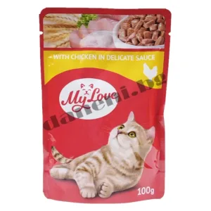 MY LOVE комплект пауч пилешко в нежен сос 4X0.100 – ПАУЧ ЗА КОТКИ