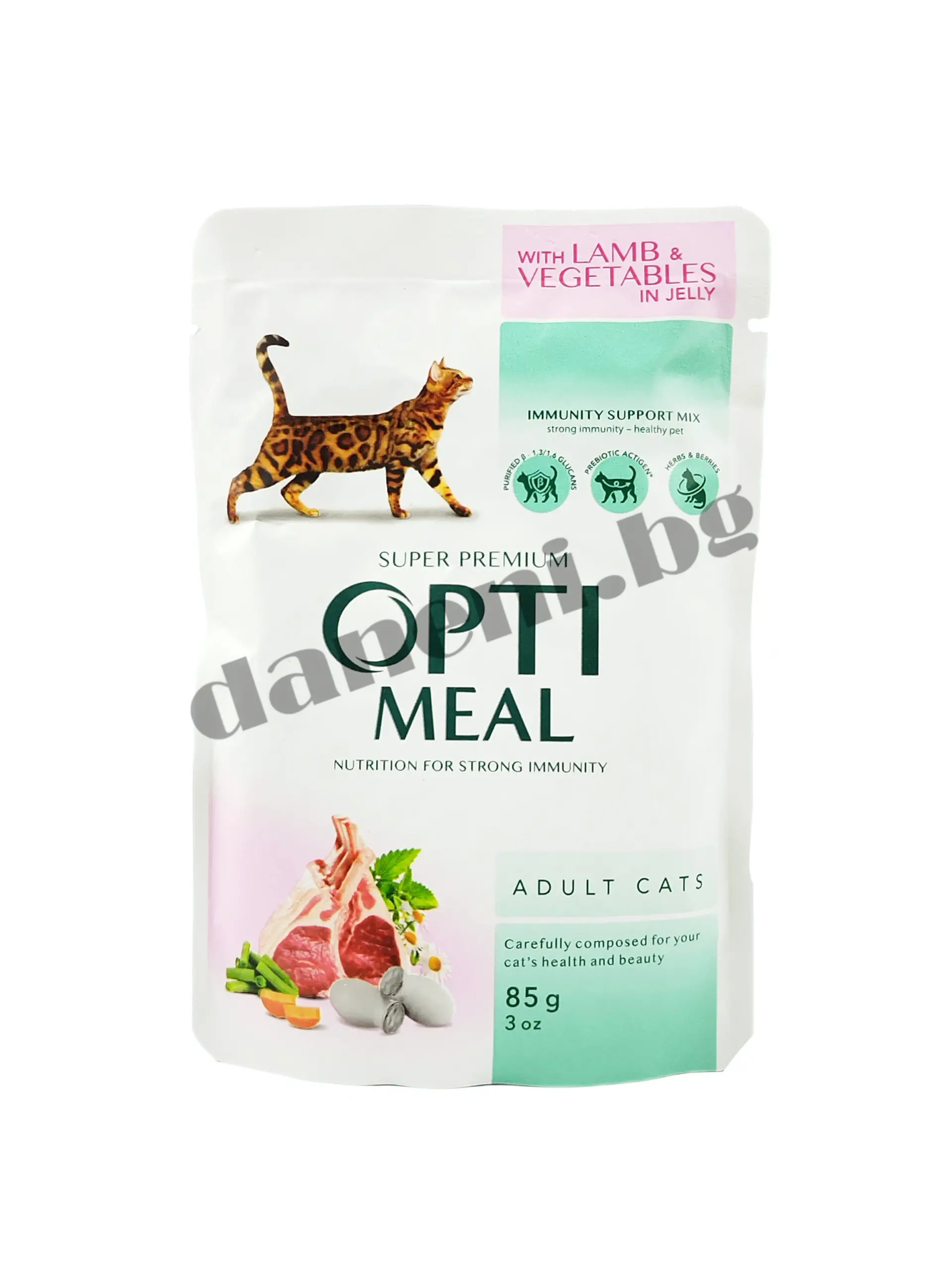 OPTIMEAL пауч възрастни котка с COD риба AND VEGGIES в желе 0.085 кг – ПАУЧ ЗА КОТКИ