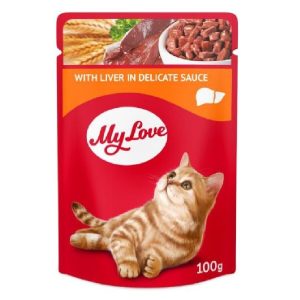 MY LOVE пауч FOR възрастни CATS с черен дроб в нежен сос 0.100 ПАУЧ ЗА КОТКИ