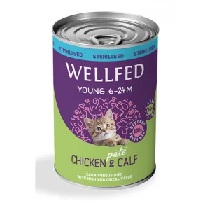 WELLFED млади-кастрирани пилешко AND CALF 400 г. – КОНСЕРВА ЗА КОТКИ